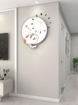 The Art House - CL129 50 x 45cm White Round Metal Wall Clock