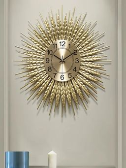 The Art House - CL15 70.104 x 20.066 cm Gold Round Metal Wall Clock