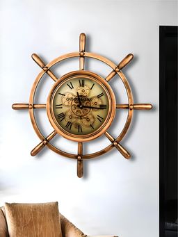 The Art House - CL373 70 x 70cm Copper Round Metal Wall Clock