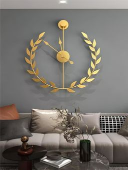 The Art House - CL401 60 x 60cm Gold Round Metal Wall Clock