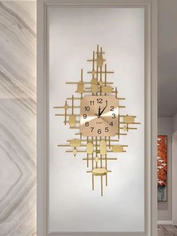 The Art House - CL48 89.916 x 55.118 cm Gold Square Metal Wall Clock
