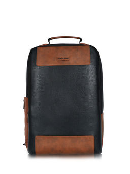 Smith & Blake - Unisex Laptop Backpack Black and Brown Leatherette (M)