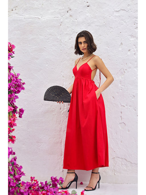 Buy AlterEGO Nancy (Red) The Day to Night Maxi Dress Online