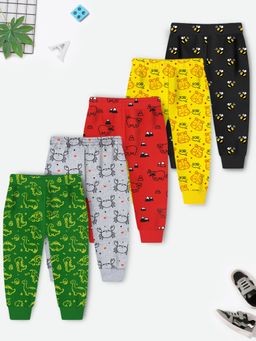 Trampoline - Multi-Color All Over Animal Printed Joggers (Pack of 5)