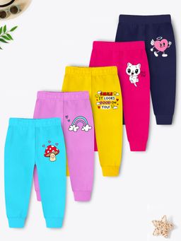 Trampoline - Multi-Color Graphic Printed Joggers (Pack of 5)