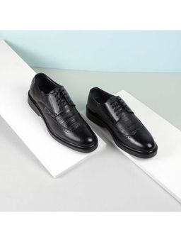 Mochi - Men Black Lace Up Formal Brogues