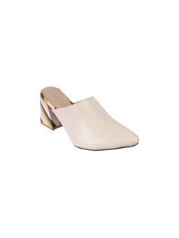 Mochi - Women White Mules Heels