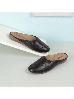 Walkway - Women Black Slip On Casual Mules