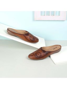 Walkway - Women Tan Slip On Casual Mules