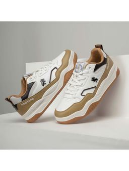 Red Tape - Men Colorblocked Mustard and White Super Sneakers