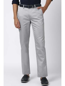 Peter England - Men Grey Casual Trousers