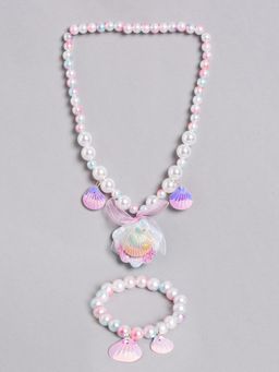 EL REGALO - Kids Girls Jewellery Necklace and Bracelet Combo Multi Color (Set of 2)