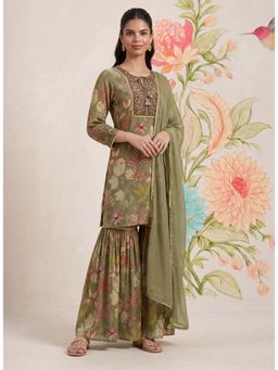 Lakshita - Green Printed Garara Kurta and Sharara