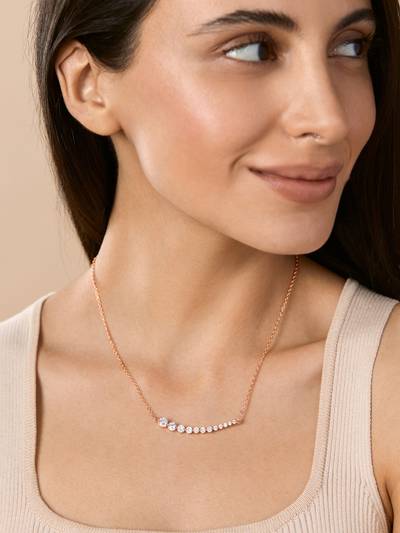 Women Rose Gold White Brass Handcrafted Necklace