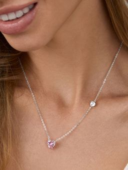 MINUTIAE - Silver-Toned and Plated Pink Brass Necklace