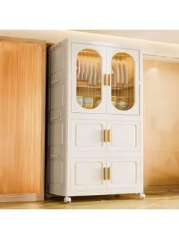StarAndDaisy - Kids White Transparent Multifunctional Plastic Foldable Wardrobe