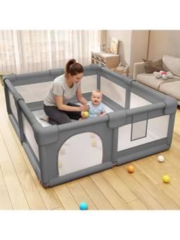 StarAndDaisy - Grey Baby Large Foldable Play Yard Play Pen