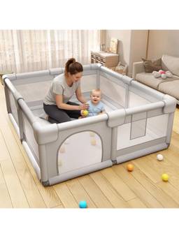 StarAndDaisy - Light Grey Play Pen for Baby Large Foldable Play Yard