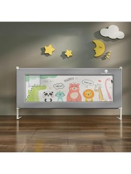 StarAndDaisy - Grey Printed Baby Bed Guard Rail with T-Body Support Frame - 1.5 Months