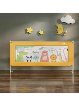 StarAndDaisy - Yellow Printed Baby Bed Guard Rail with T- Body Support Frame - 2 Months