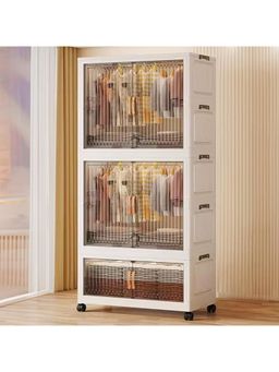 StarAndDaisy - Kids YA70-3 White Transparent Multifunctional Plastic Storage Foldable Wardrobe