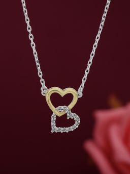 Carlton London - Brass Rhodium-Plated Necklace