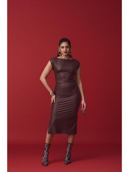 LABEL FROW - Brown Alex Midi Dress