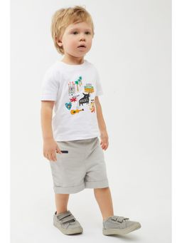 One Friday - White Fun Printed T-Shirt