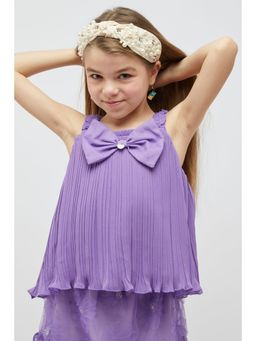 One Friday - Purple Pleated Top