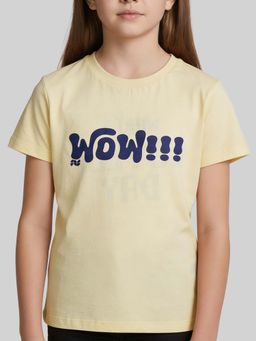 Purple United Kids - Girls Yellow Round Neck T-Shirt