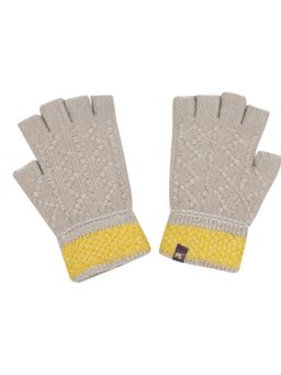 Monte Carlo - Women Wool Grey Self Design Gloves