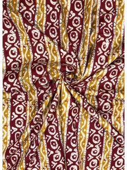 Palash - Hand Block Stripes Printed Cotton Multi-Color Dress Material