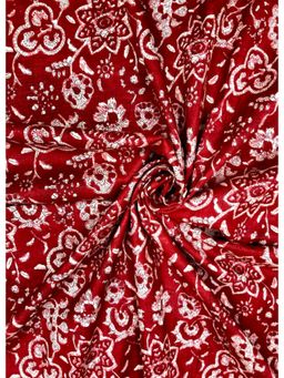 Palash - Hand Block Floral Printed Cotton Red Dress Material