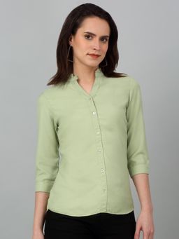 Cantabil - Womens Green Solid Shirt