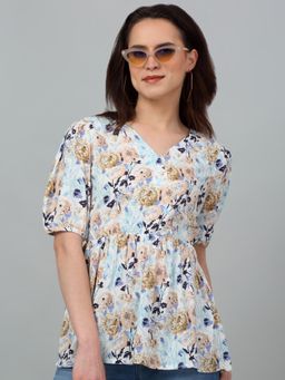 Cantabil - Womens Multi-Color Floral Printed Top