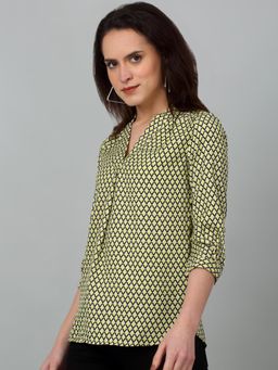 Cantabil - Womens Green Printed Top