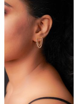 La marque-M - White Chain Of Diamond Earrings