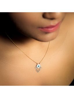 La marque-M - Blue Hamsa and Evil Eye Necklace