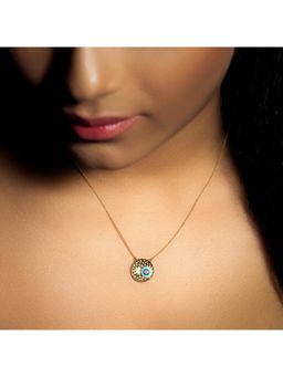 La marque-M - White Hammered Evil Eye Necklace