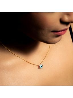 La marque-M - Blue Evil Eye Diamond Necklace