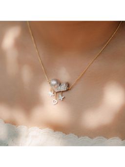 La marque-M - White Full Of Love Pearl Diamond Necklace