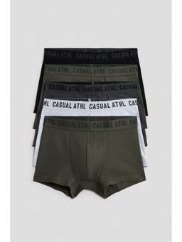 H&M - Boys Green 5-Pack Cotton Trunks