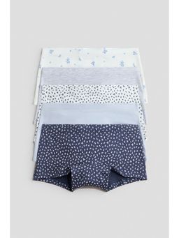 H&M - Girls Blue 5-Pack Cotton Boxer Briefs