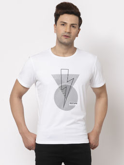 Red Tape - Men White Round Neck Polyester Activewear T-Shirt