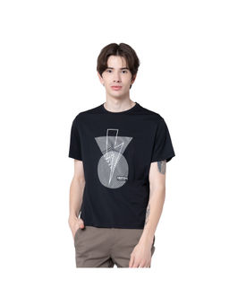 Red Tape - Mens Black Graphic Print Polyester Activewear T-Shirt