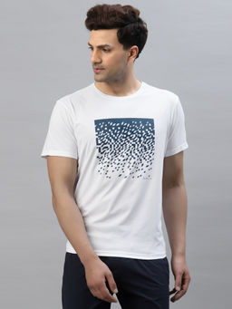 Red Tape - Men White Round Neck Polyester Activewear T-Shirt