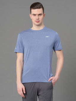 Red Tape - Mens Light Lavender Solid Polyester Spandex Activewear T-Shirt
