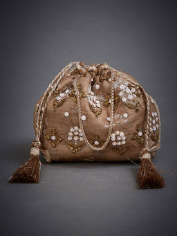 RI.Ritu Kumar - Beige Brocade Potli