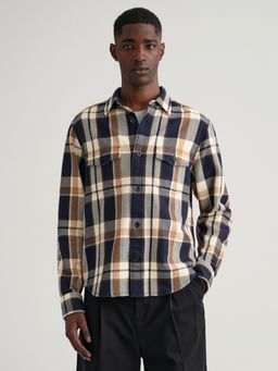 GANT - Men Cream Checked Regular Fit Shirt