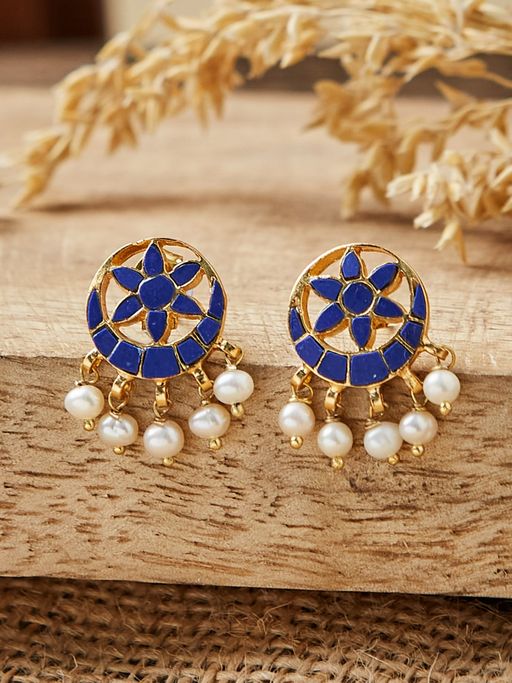 Buy Fabindia Gold Plated Silver Stud Earrings Online